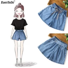 Джинсовые шорты для девочек синие летние детские шорты для девочек 4, 6, 8, 10, 12 лет, джинсы для девочек-подростков Модные детские штаны