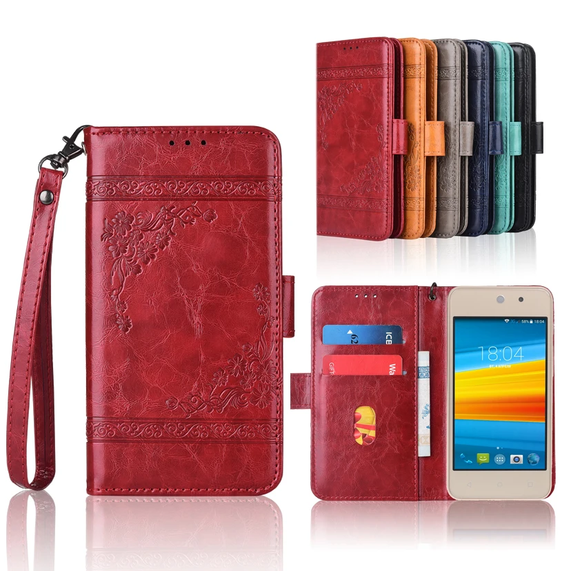 

Newest Wallet case for DEXP Ixion MS255 Element Flip case with Strap,100% special PU leather embossing flower cover case