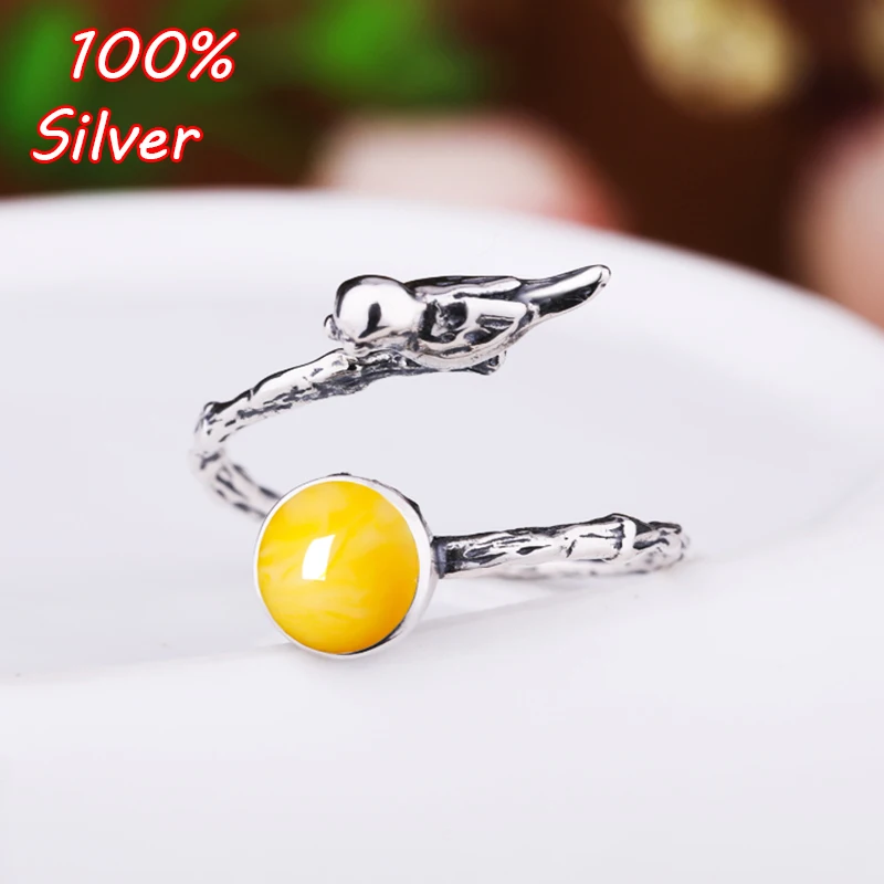 

925 Sterling Silver Adjustable Ring Blanks Base DIY Handmade Blanks 6mm Cabochon Settings for Women Jewelry Findings
