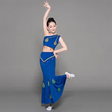 Женская танцевальная одежда летние женские Топы с одним плечом и юбка фасона "Русалка" 2 шт наборы женские танцевальные костюмы для выступлений