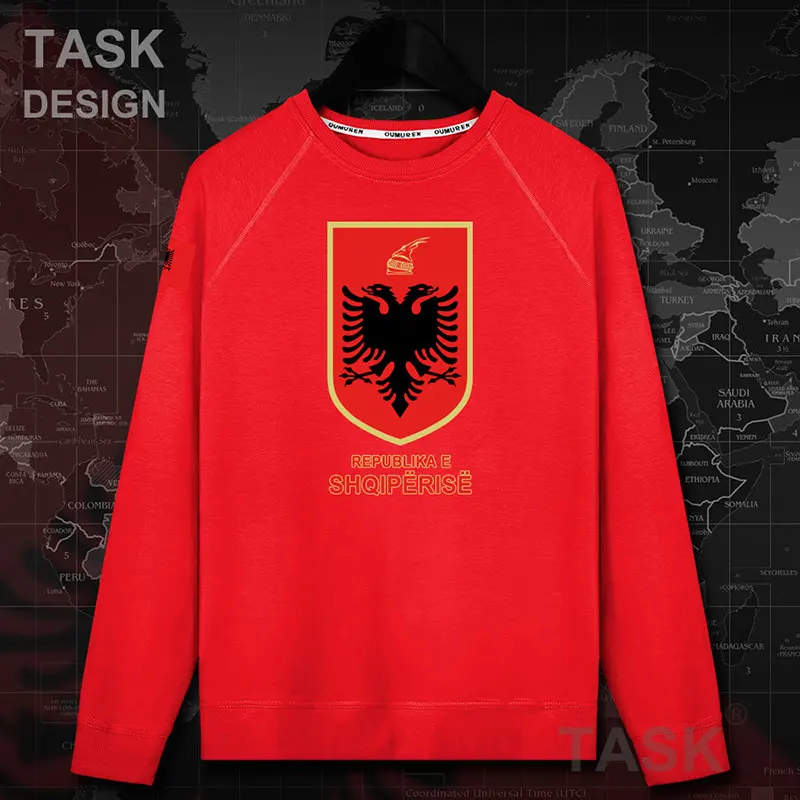 ALB Albania/мужская толстовка с капюшоном, пуловеры, толстовки, осеннее пальто, уличная национальная одежда, хип-хоп спортивный костюм, 20 - Цвет: roundneck-red