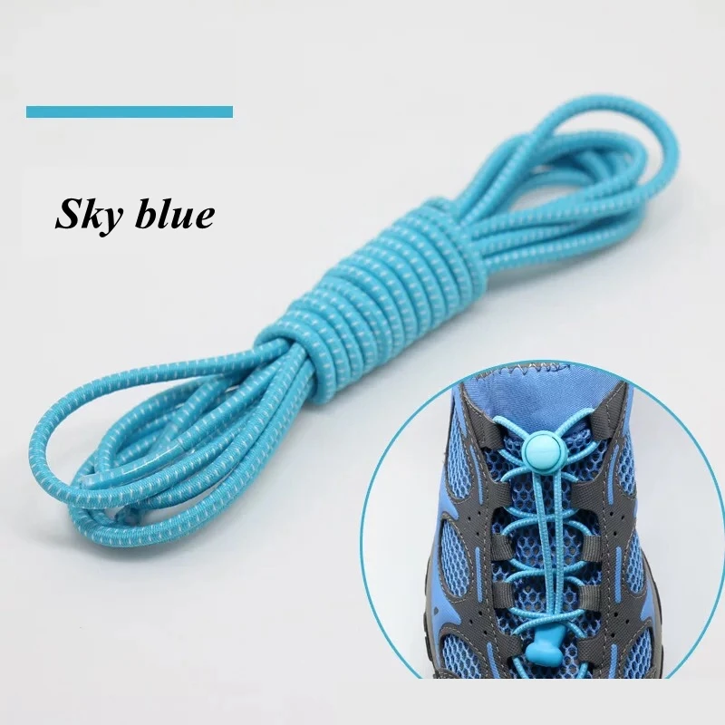 1Pair Stretching Lock lace 23 Colors No Tie Locking Shoe Laces Elastic Sneaker Shoelaces Shoestrings Running/Jogging/Triathlon