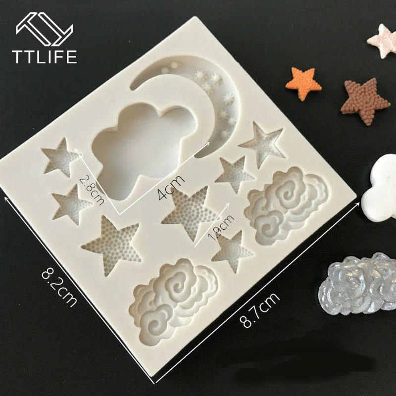 TTLIFE Звезда Луна облако форма силиконовая помадка форма для десерта декораторы шоколадное печенье плесень кондитерский пудинг торт Декор