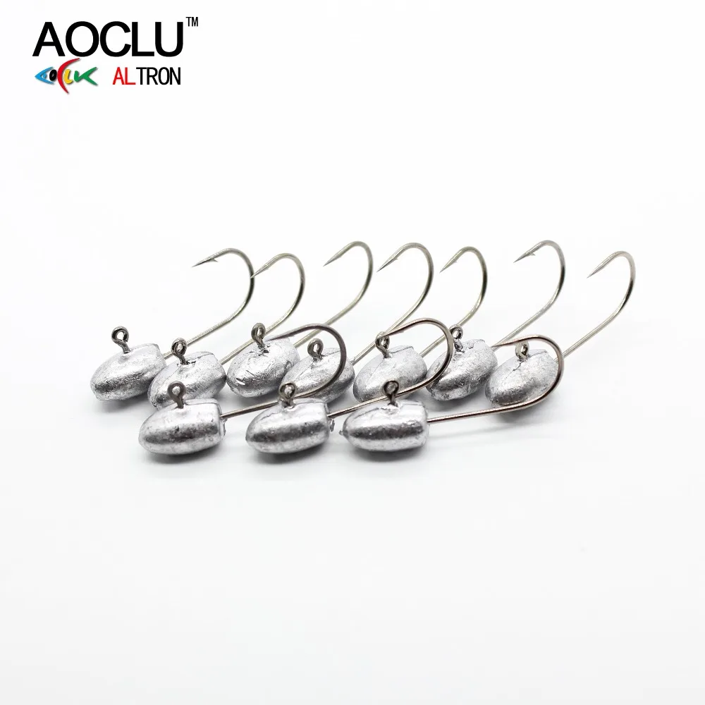 

AOCLU Bared No painting jig head 10pcs/lot from 2.5g around for soft lure jigging sharp fishing hooks