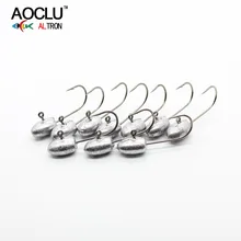 AOCLU Bared No painting jig head 10pcs/lot from 2.5g around for soft lure jigging sharp fishing hooks bared blade