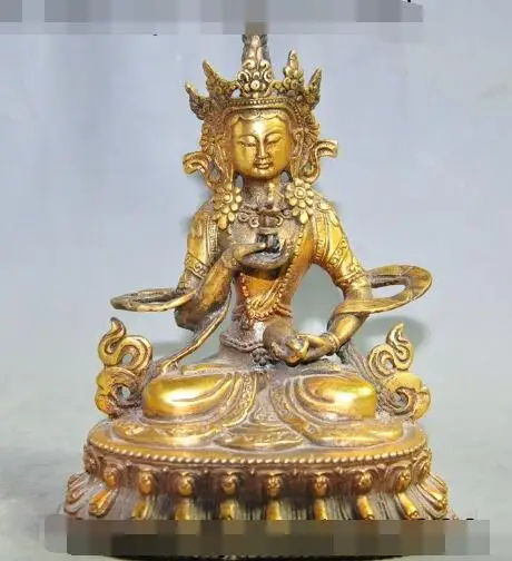 

S4439 6"tibet buddhism bronze gilt Joss Vajrasattva KwanYin Bodhisattva Goddess statue discount 30% (C0324)