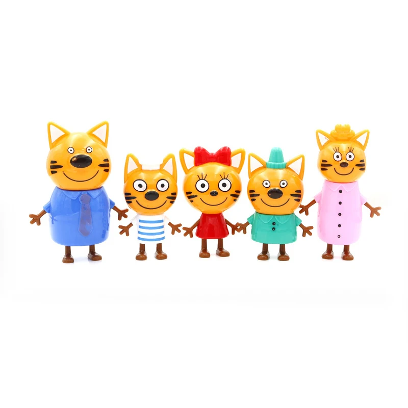 

8.5-12CM Cartoon Russian Three Happy Cats Kittens Action Figures Doll Russian Cat Animals Figurines For Kid Children Christmas