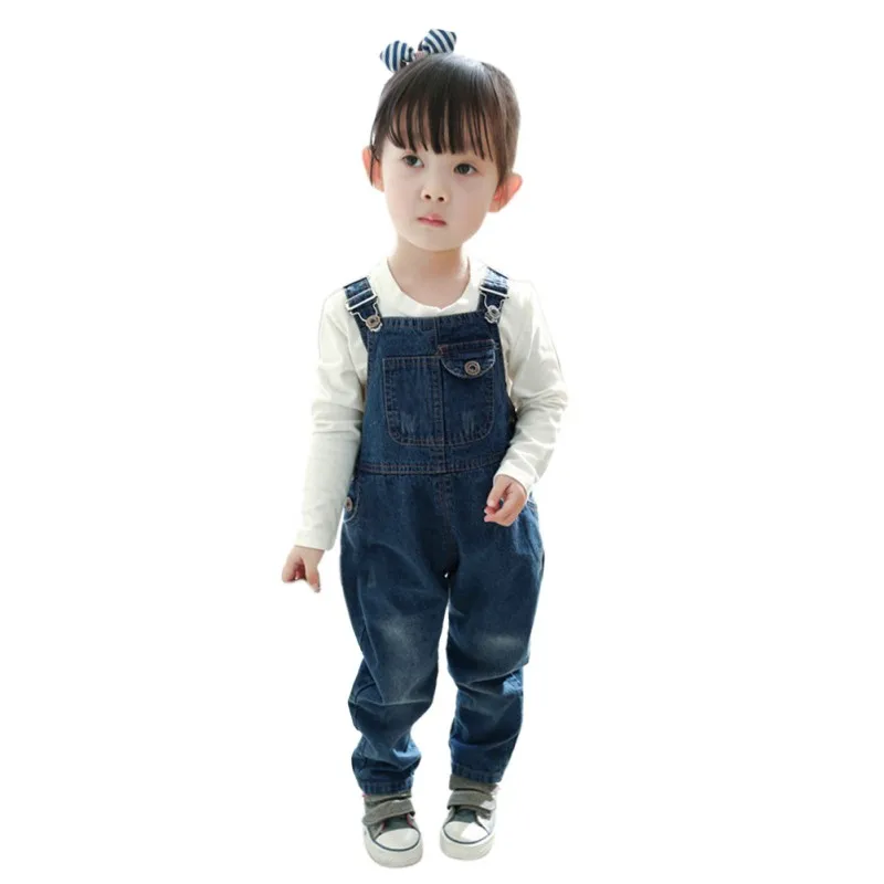 Fashion Summer Children Babies Girls Overalls Jumpsuit Blue Loose