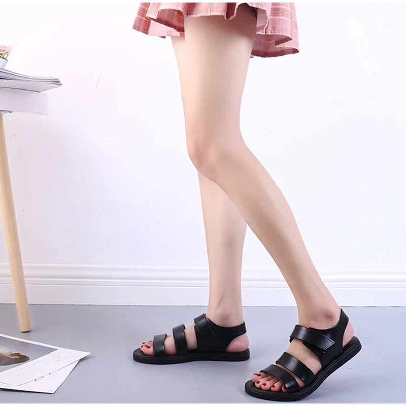 MCCKLE/летние женские босоножки; мягкие прозрачные сандалии в римском стиле на застежке-липучке для девочек; удобная женская Повседневная пляжная обувь на плоской платформе с открытым носком