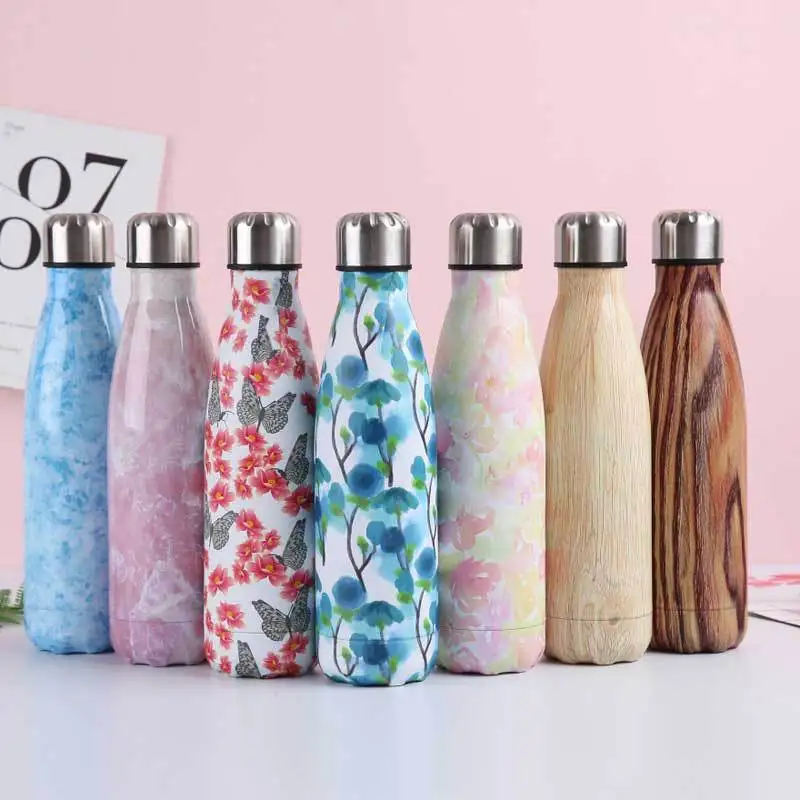 

New Printed Water Bottle BPA free Portable Stainless Steel Vacuum Flask Insulated Cup Travel Outdoor Sports Thermos Bottle