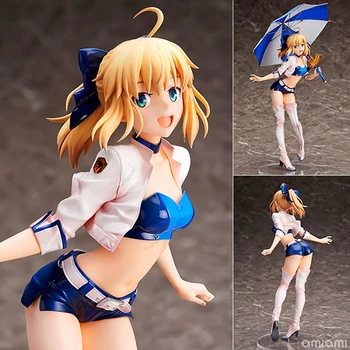 

24CM Fate stay Night Anime Figure Race Queen Saber Action Figure Umbrella Standing Posture Ver Sexty Girl Doll F293