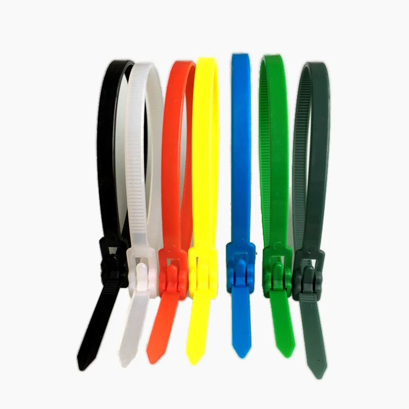 5X200 Releasable Cable tie 재사용 가능한 나일론 와이어 지퍼 타이, slacken loosen relax