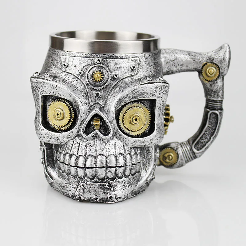 Skull Mug - Viking Skeleton Resin Beer Stein Tankard For Coffee, Halloween, Or Gifts