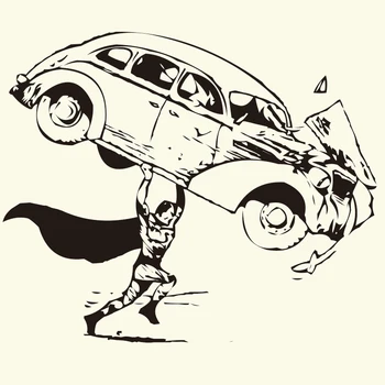 

Superman Car Wall Sticker Children Room DIY Avengers superhero Car Wall Decal Easy Removable Wall Art Mural