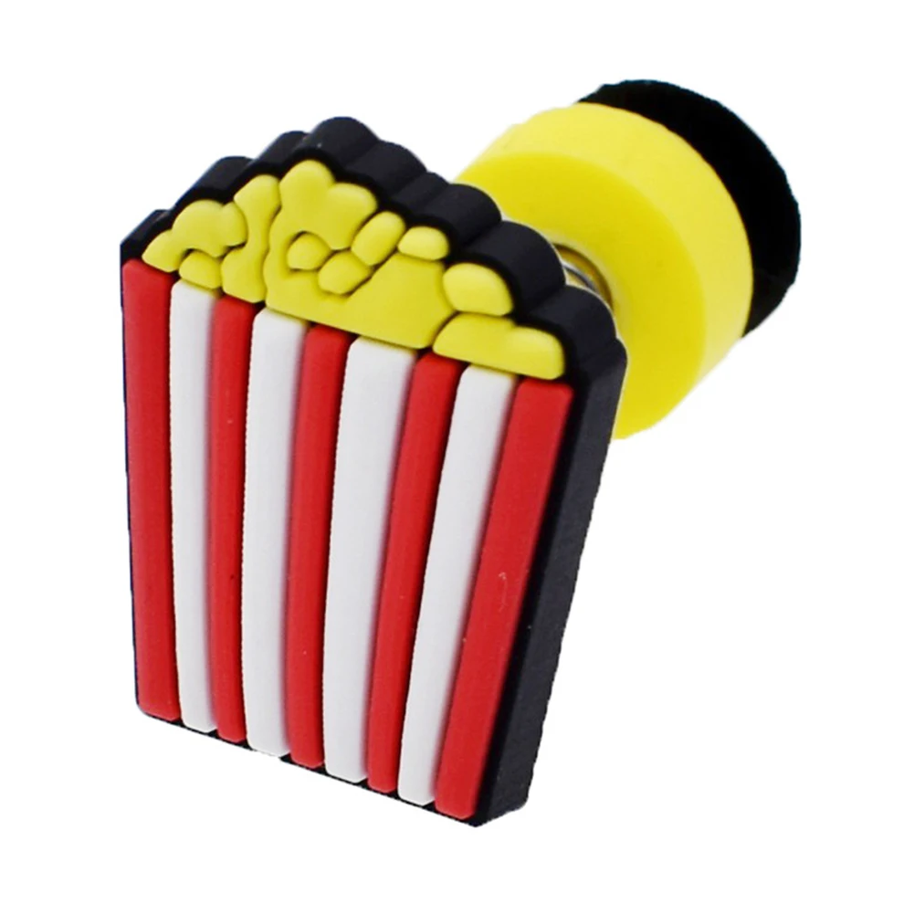 1 шт. фрукты/гамбургер/цветы ПВХ обуви амулеты аксессуары подходят браслеты Croc JIBZ, детский подарок - Цвет: Popcorn
