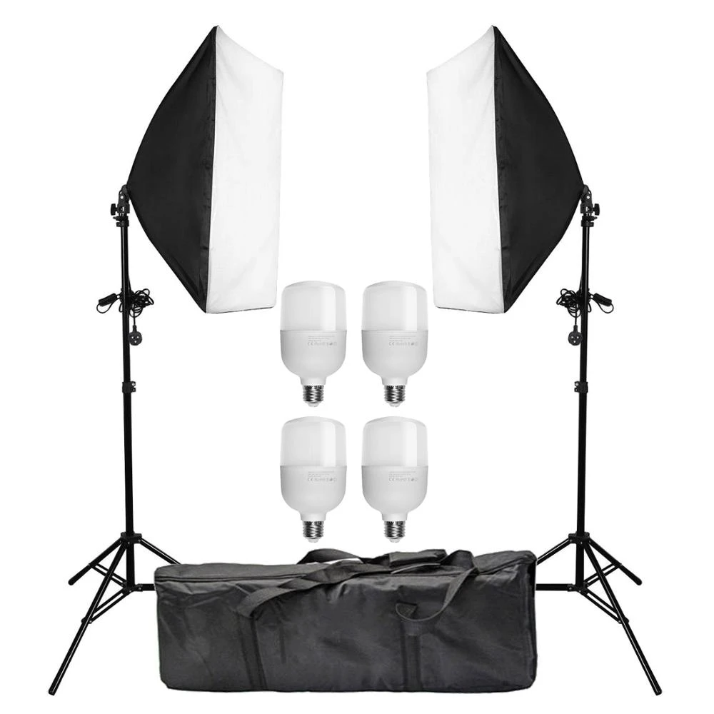 2x 2M Professional Photography Adjustable Soft Box Flash Continuous Light Stand