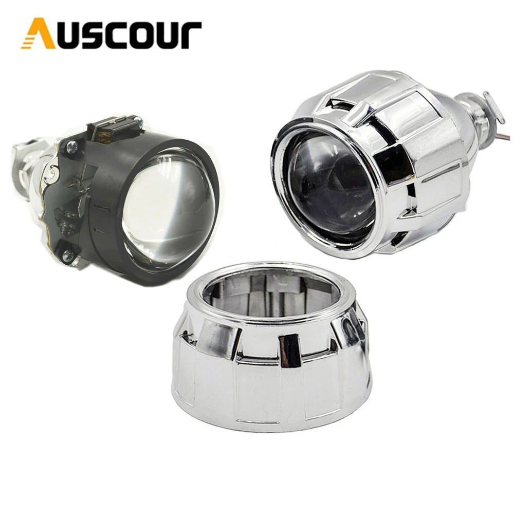 

2.5inch bixenon hid Projector lens with cover shrouds mask Xenon Kit lamp bulb H1 H4 H7 Car styling motorcycle car modify refit