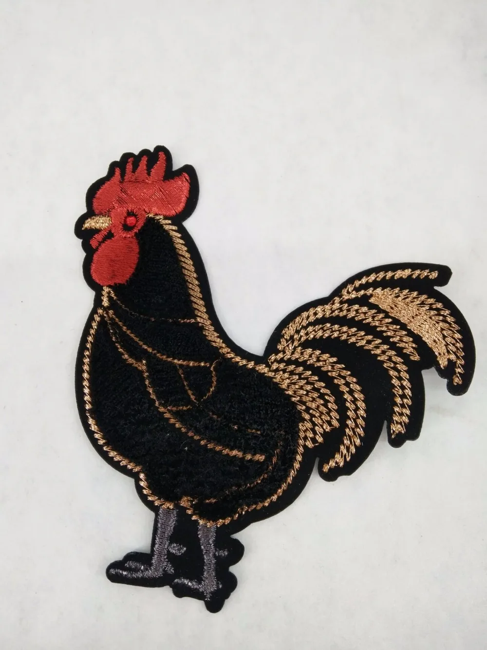 

9*10cm Handmade bead cock Beaded Patch for Clothing Sewing on Beading Applique Clothes Shoes Bags Decoration Patch DIY Apparel