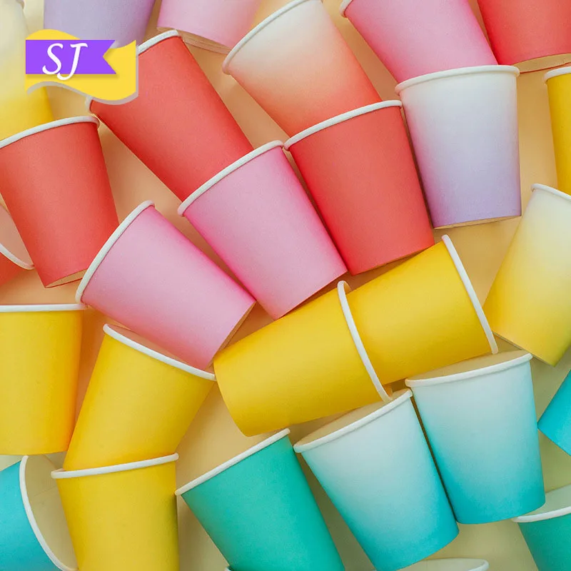 

Holiday Birthday Party Party Supplies Disposable Bronzing Tableware Color Paper Straw Paper Plate Paper Cup Party Decoration Set
