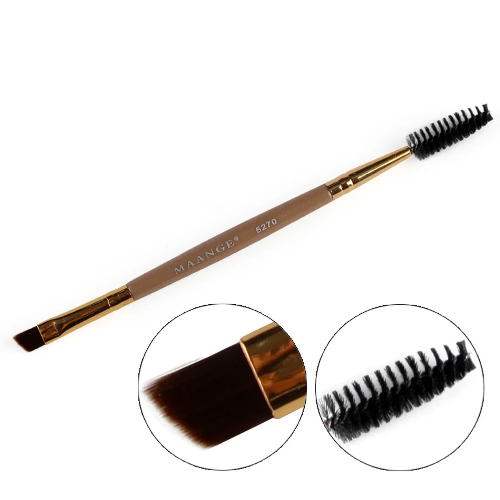 1pcs Eyelash Eyebrow Brush Makeup Brush Bamboo Handle Double Head Brush
