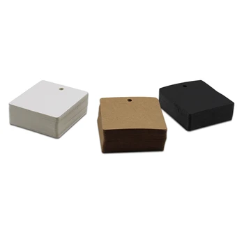 

DHL 1500 Pcs/Lot 6*6cm Square Blank Kraft Paper Price Hang Labels Party Wedding Gift Baking Greeting Message Card Paper Tags