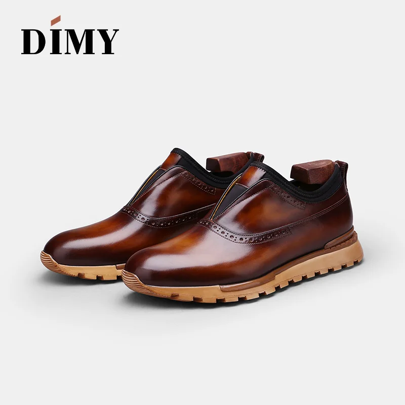 DIMY/ кожаная обувь; мужская деловая модельная обувь; трендовая повседневная кожаная обувь в британском стиле; удобная дышащая обувь на низком каблуке
