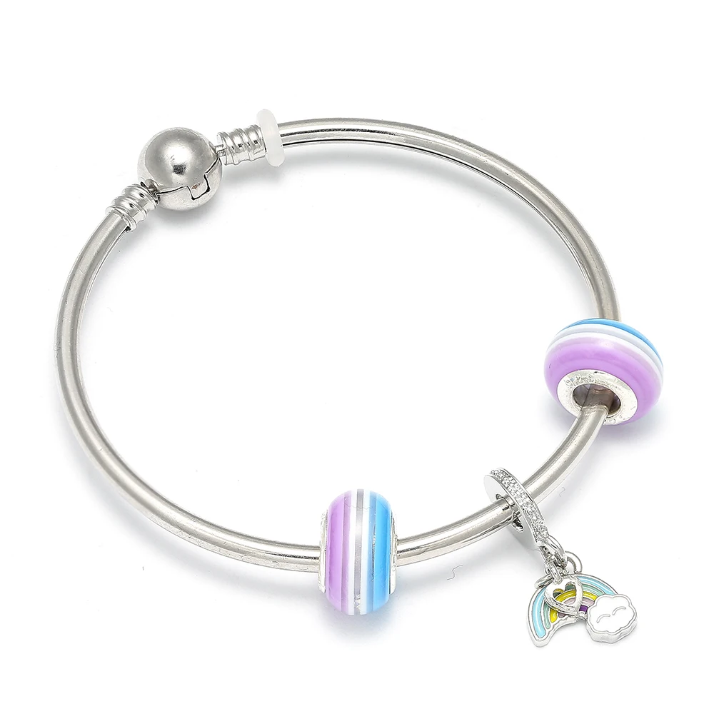 Missita Cute Style Rainbow Pendant Charm Bracelets Murano Gl Beads For Women Children Brand Jewelry Gift Gold Charms Missita Cute Style Rainbow Pendant Charm Bracelets Murano Gl Beads For Women Children Brand Jewelry Gift Gold Charms