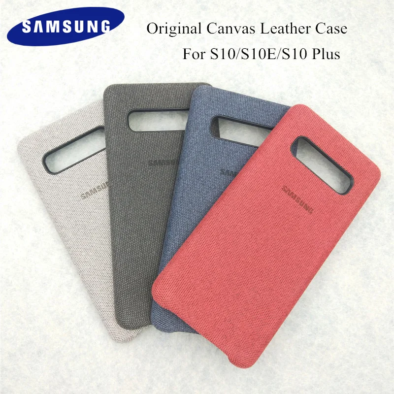 

S10 Original Samsung Galaxy S10 plus S10e Case Hiha Canvas Leather Cover Back Protective Phone Shell Coque For S10 Lite S10 E
