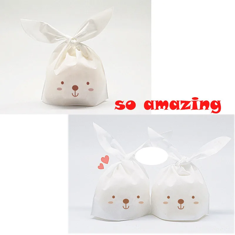 Самый дешевый 20 шт/партия милые с кроличьими ушами для печенья сумки пластиковые подарочные сумки для Подарочная сумка хлеб выпечки пакет подарки