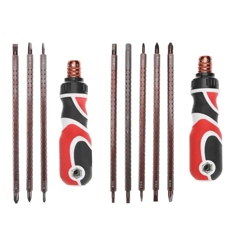 5 In 1 Double Head S2 Alloy Steel Phillips/Hex Flex Ratchet Adjustable