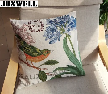 

1 PC Vintage Colorful Cushion Flowers and birds scenery Decorative Cushion For Sofa Seat Luxury Home Decor 45*45cm