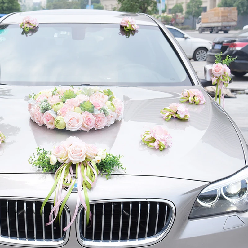 

12 Colors Wed Wedding Car Decoration Flower Door Handles and Rearview Mirror Decorate 6C0211