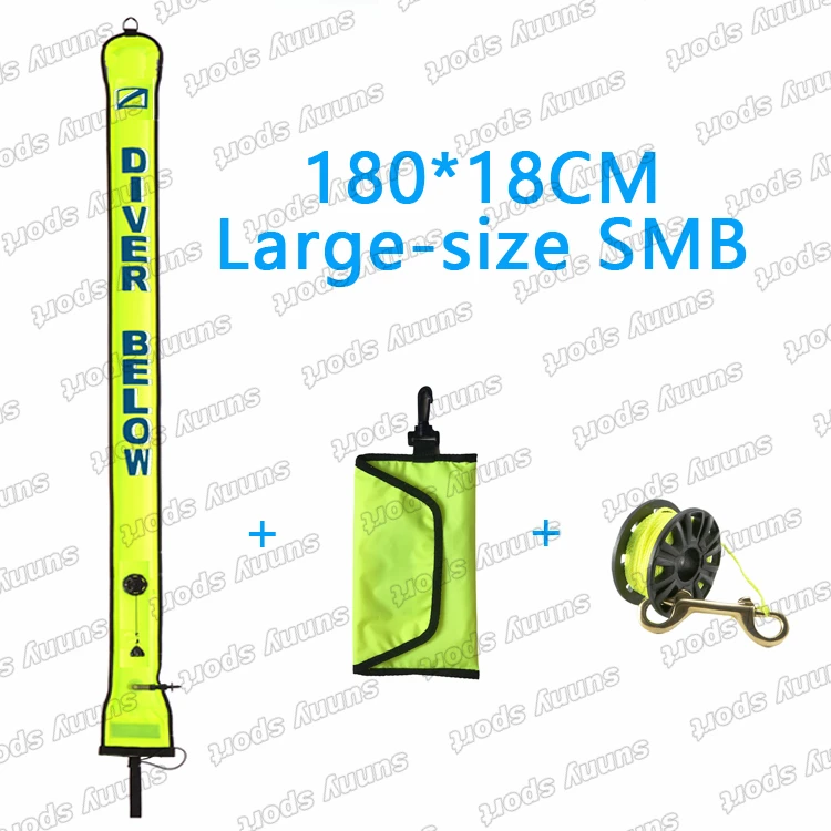

SMB 180*18cm 72 inch Length Nylon Pull Diving Buoys With Valve Storm High Visibility Scuba Diving Smb Surface Marker Buoy