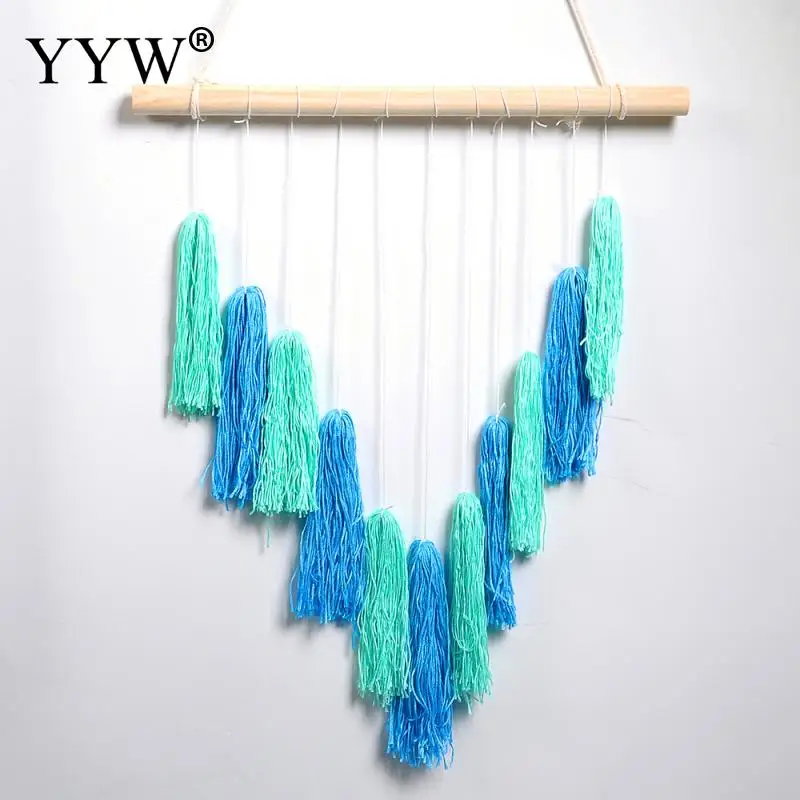 

2pcs Blue Pink Boho Macrame Wall Hanging Tapestry Fabrics Macrame Curtain Tapestries Scandinavian Home Decoration Accessories