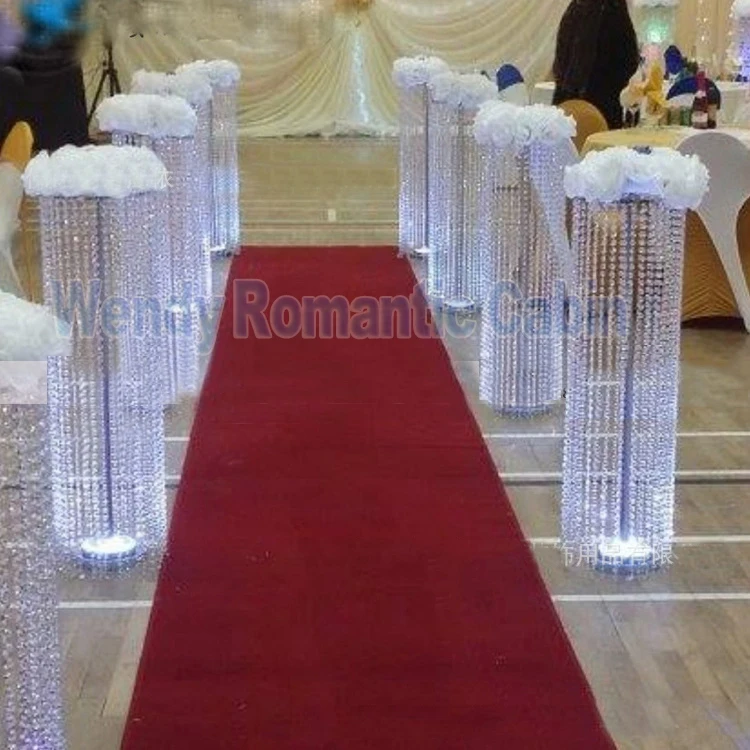 120cm Aisle Crystal Column Wedding Crystal pillar Flower stand with