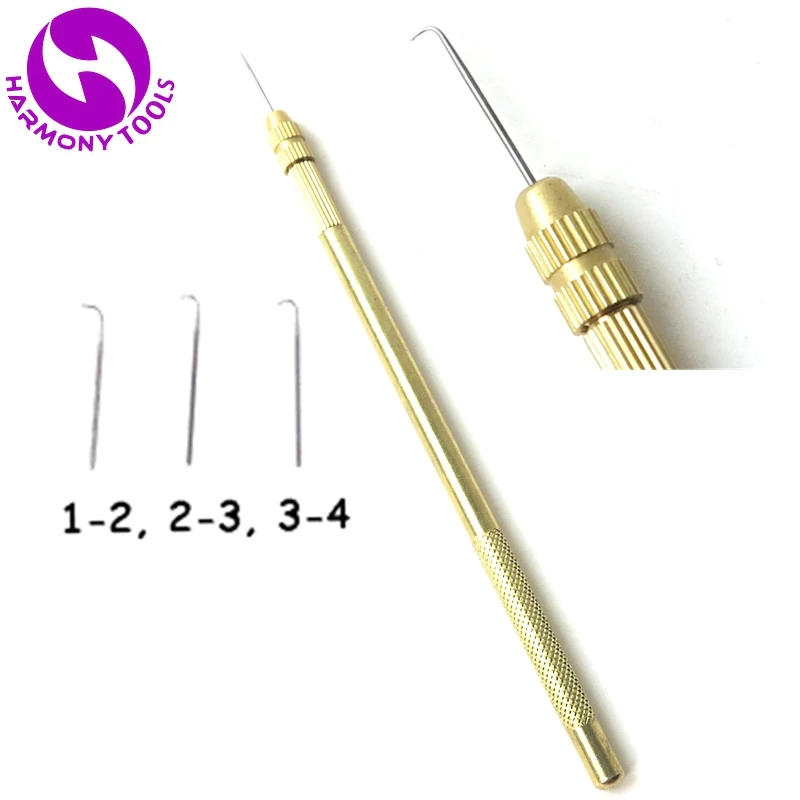 5 комплектов крючок для париков с ручкой из меди и бронзы|ventilating hook|hook needleventilating