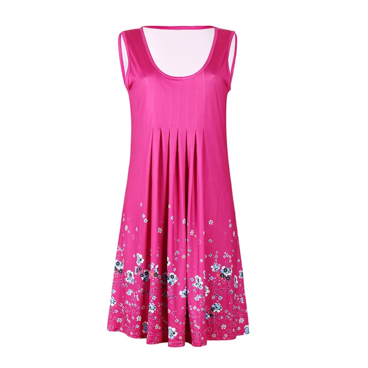 Fashion Sling Dress Womens Brief Youth Campus Style Large Size O-neck Casual Print Comfortable Dress