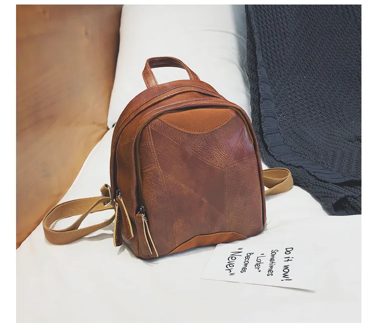 

LENLEI Small Women Bag Retro Imitation Leather Mini Backpack Fashion Little Bag High Quality Exquisite Simple Color Backpack