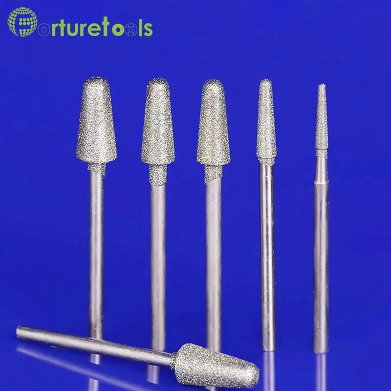 

50pcs diamond mounted point dremel rotary tool mounted wheels Head dia 1~6mm Shank dia 2.35mm head type B TZ50