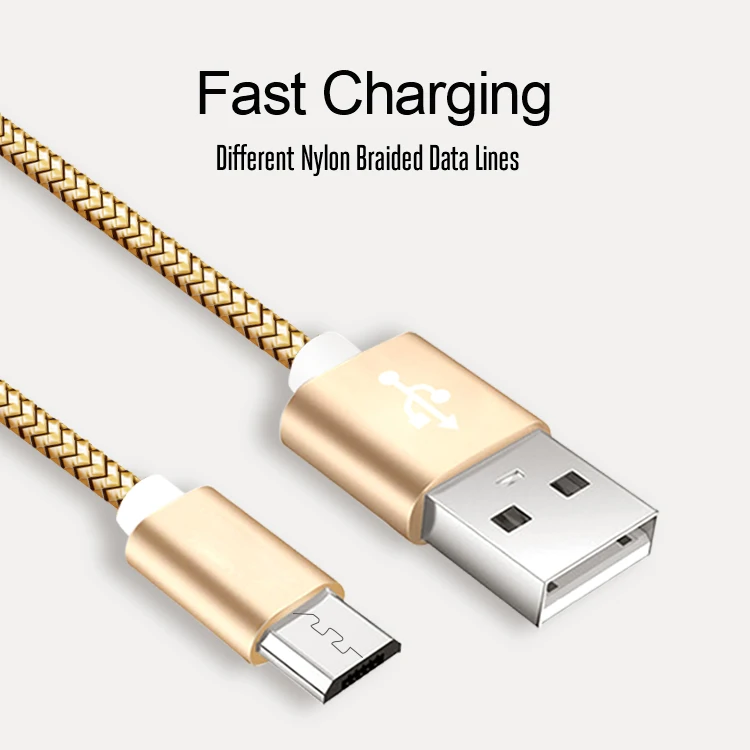 Micro USB кабель 2.1A мобильный кабель для передачи данных 1 м 2 м нейлоновый шнур для Xiaomi Redmi Note 5 провод для быстрого заряда для samsung Galaxy S6 S7 Edge