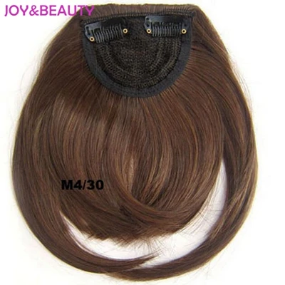 JOY& BEAUTY волосы синтетические волосы Striaght челка клип на зажиме спереди Аккуратные взрыва высокая температура волокно 6 дюймов длинные - Цвет: 4/30HL