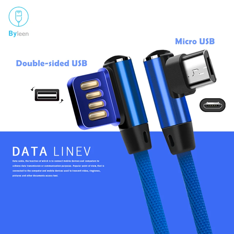 BYLEEN Double Sided Micro USB Sync & Fast Charger Line for Samsung