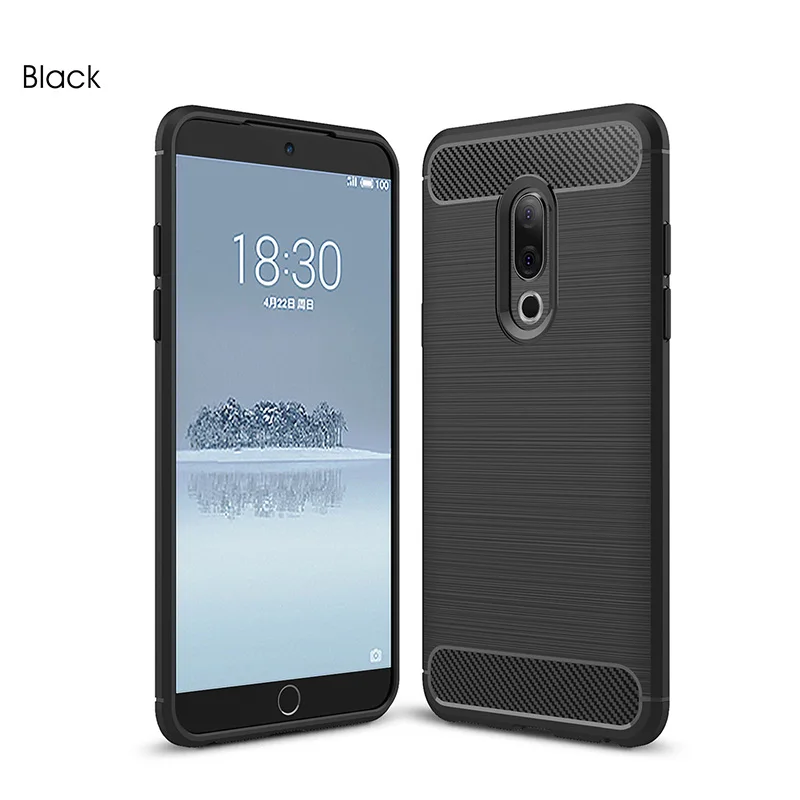 

Carbon fiber brushed silicone case for Meizu 15 funda rugged armor soft tpu phone cover for Meizu 15 plus etui husa tok kryty