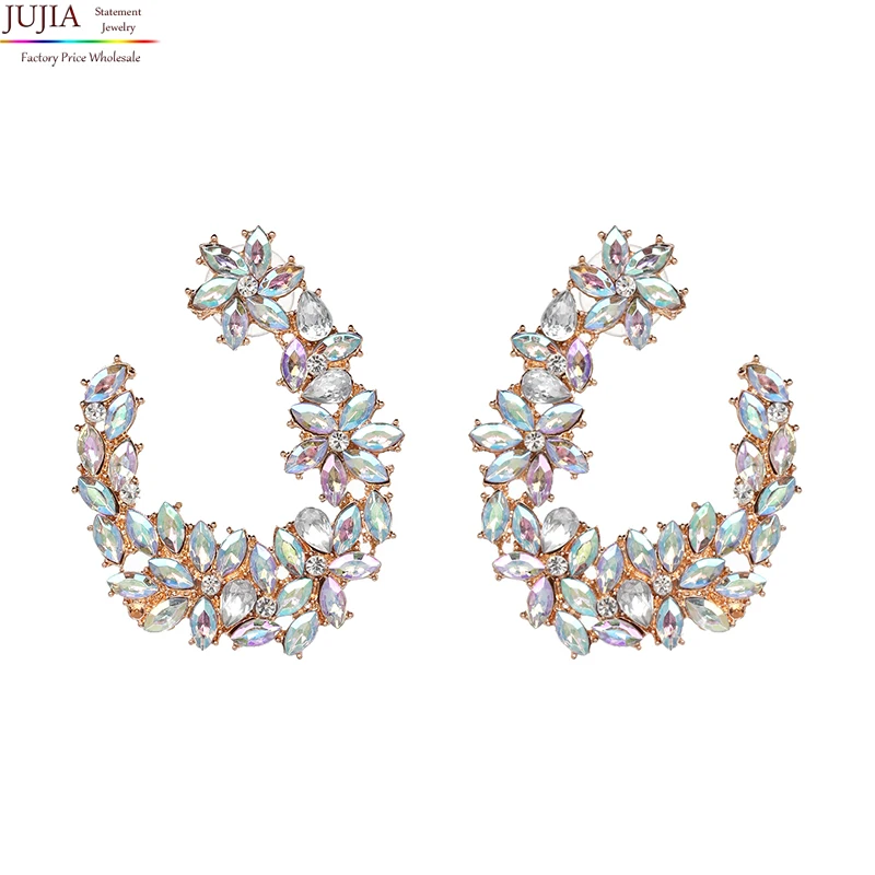 

JUJIA New Arrival Hot Jewelry Crystal Multicolor statement earrings Special Bohemia Big Earrings for Women
