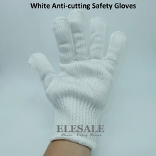 1 пара белые защитные перчатки с защитой от порезов из нержавеющей стали
