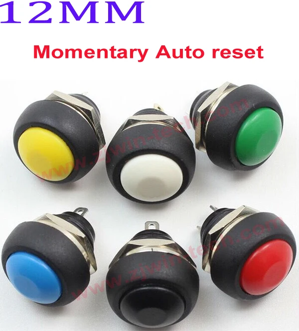 

( 6PCS/PACK) Mini plastic Switch 12mm Waterproof momentary Push button Switch PBS-33B