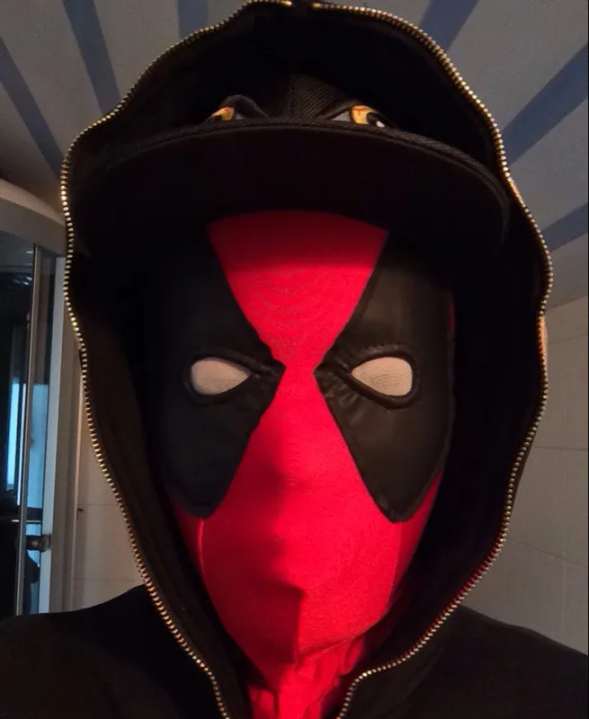 halloween Unisex Cosplay Movie Coser-2 High Quality Super Hero Deadpool Spandex Eyes Rubber Coating Face Mask costume one size
