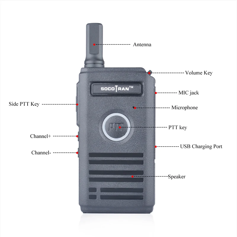 5 шт./лот SOCOTRAN SC-600 UHF портативная рация 400-470 мГц 16CH 2 Вт двухстороннее радио двойной PTT Ultra Slim дыхание свет Дизайн