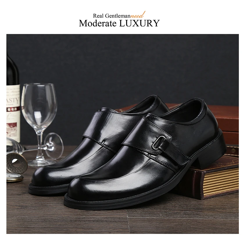 Formal Genuino Grimentin Negro Zapatos 2019 Correa Oficina Cómodo Nuevos De Hebilla Mens Negocios Hombres Black Cuero Moda Italiano rSnwvSq4