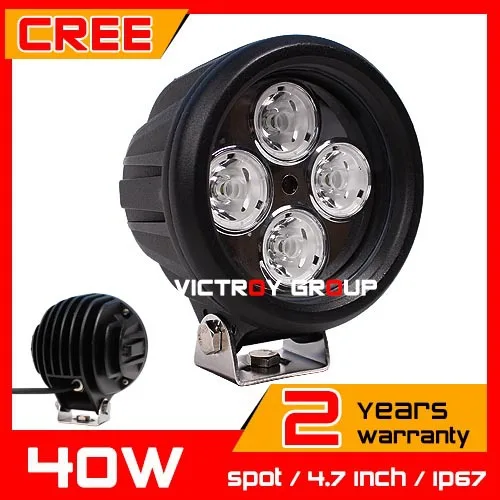 4.7inch 40w LED Work Light 12v IP67 SUV Truck  ATV Tractor Spot Light Offroad Spot LED Worklight External Light Save on 55w